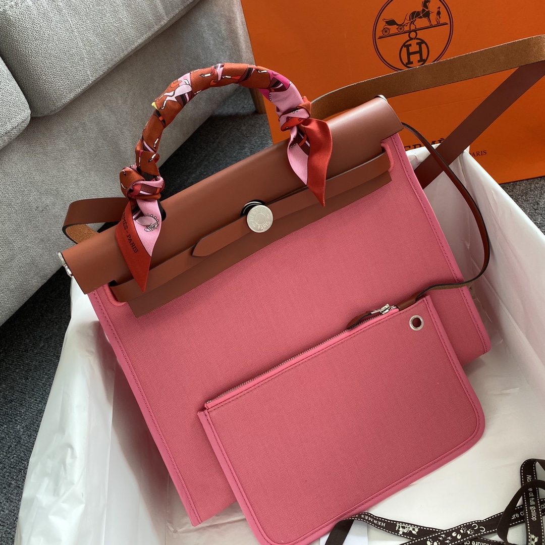 에르메스 에르백31 립스틱 핑크 브라운 은장